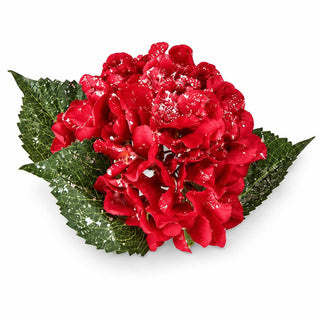 Flor Hortensia Helada Color Rojo 45 Cm