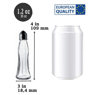 Set De Salero/Pimentero De Vidrio Tapa De Metal, Modelo Black & White,2 Piezas, Pasabahce 35 CC