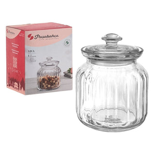 Frasco De Vidrio Con Tapa Modelo Viva Color Transparente 900 ML