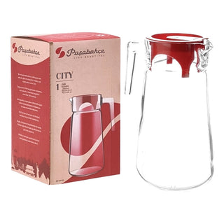 Jarra (City) 200 cc – vidrio  transparente / rojo