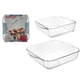 Set De Bandejas de Vidrio Para Hornear Refractaria 2 Piezas, Pasabahce Borcam 1040/1950  cc