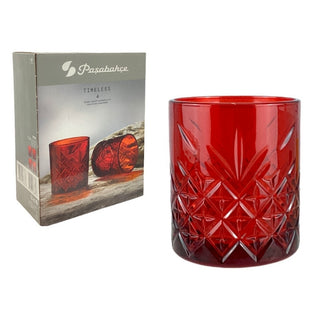 Set De Vasos De Vidrio Modelo Timeless Pasabahce 345 Ml Color Rojo