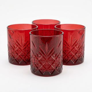 Set De Vasos De Vidrio Modelo Timeless Pasabahce 345 Ml Color Rojo