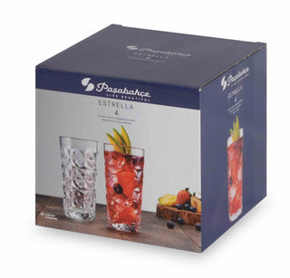 Juego De Vasos De Vidrio 4 Piezas 490 ML