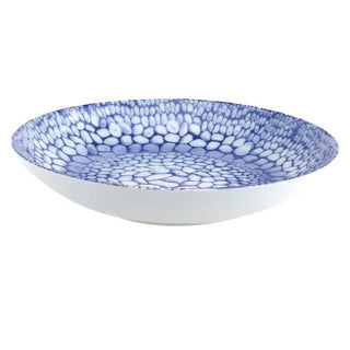 Vajilla De Porcelana 24 Piezas, 6 Puestos, Color Blanco Motivos En Azul