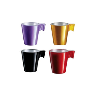 Set de Vasos De Vidrio Modelo Flashy Expresso 4 Piezas Multicolor Luminarc-Francia 214 ML