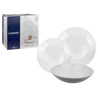 Juego De Vajilla Zelie De Vidrio 18 Piezas, 6 Personas Color Blanco Luminarc-Francia