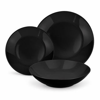 Juego De Vajilla Zelie De Vidrio 18 Piezas, 6 Personas Color Negro Luminarc-Francia