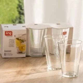 Juego De 6 Vasos De Vidrio 6 Piezas 200 ML