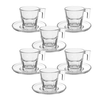 Set De Tazas De Cafe Cartagena Vidrio Transparente 6 Piezas 70 ML