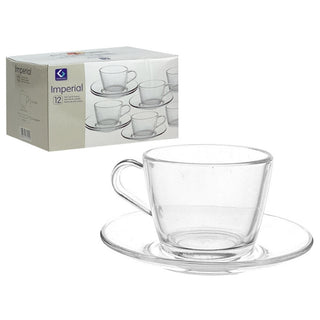 Set De Tazas De Cafe Imperial Vidrio Transparente 6 Piezas 215 ML