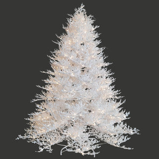 Arbol de Navidad De Molde De Inyección Color Blanco Nevado, Con Luces Incorporadas, 2,40 Mts. 1.614 Puntas