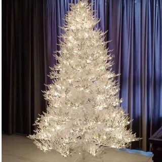 Arbol de Navidad De Molde De Inyección Color Blanco Nevado, Con Luces Incorporadas, 2,40 Mts. 1.614 Puntas