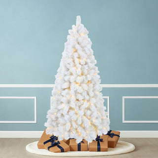 Arbol de Navidad Nevado Blanco Espiga Mixta 2,10 Metros, 744 Puntas Sin Luces