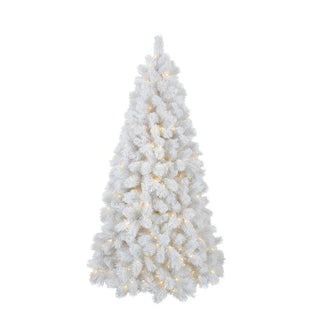 Arbol de Navidad Nevado Blanco Espiga Dura 2,40 Metros, 1042 Puntas Sin Luces