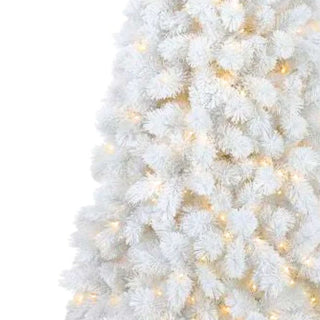 Arbol de Navidad Nevado Blanco Espiga Dura 2,40 Metros, 1042 Puntas Sin Luces