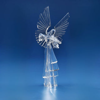 Angel Con Violin Acrilico Clear Luz 19Cm