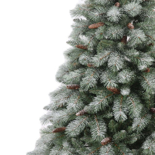 Arbol de Navidad Verde Congelado Espiga De Aguja y Piñas, Con Luces, 2,70 Mts. 1.689 Puntas