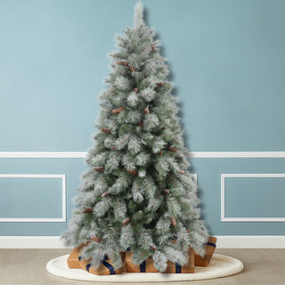 Arbol de Navidad Verde Congelado Espiga De Aguja y Piñas, Con Luces, 2,70 Mts. 1.689 Puntas