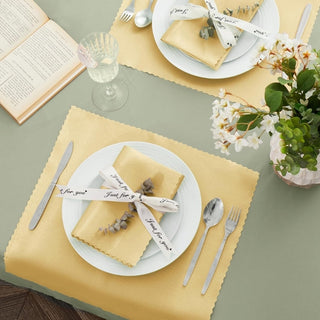 Servilleta de Saten Color Dorado Borde Ondulado 45x45 cm