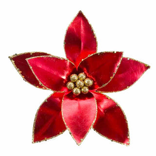 Flor Navideña Corte Laser Color Rojo Brillante 28 cm