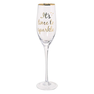 Juego de copas de champaña,"it's time to sparkle"s letra dorada 4pz