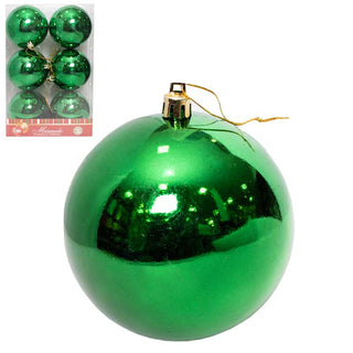 Set De Bambalinas De Navidad Brillantes 8Cm Color Verde, 6 Piezas
