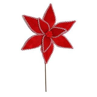 Flor De Navidad Diametro 32Cm. Tallo 40Cm Color Rojo