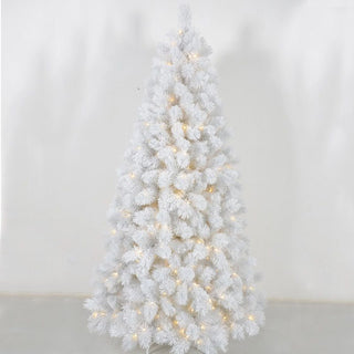 Arbol de Navidad Nevado Blanco Espiga Dura 2,40 Metros, 1042 Puntas Sin Luces